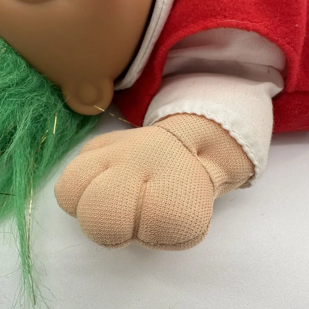 Vintage Russ Troll Kids Doll 10 Inches‎ Plush Green and Silver Hair Soft Body